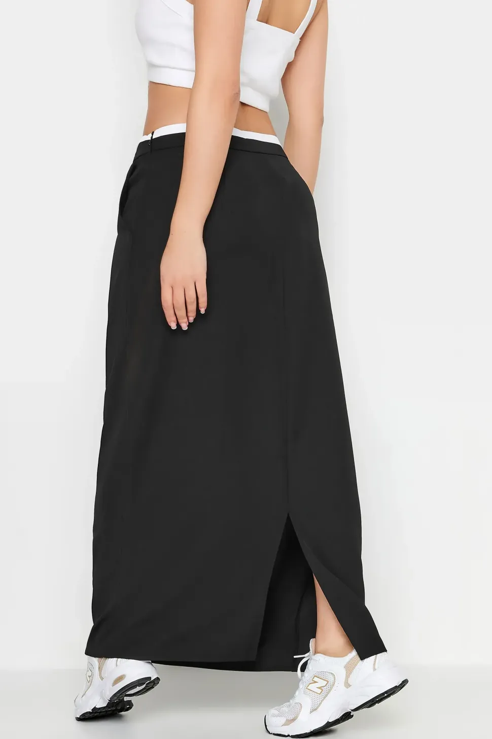 Petite Contrast Waist Maxi Skirt