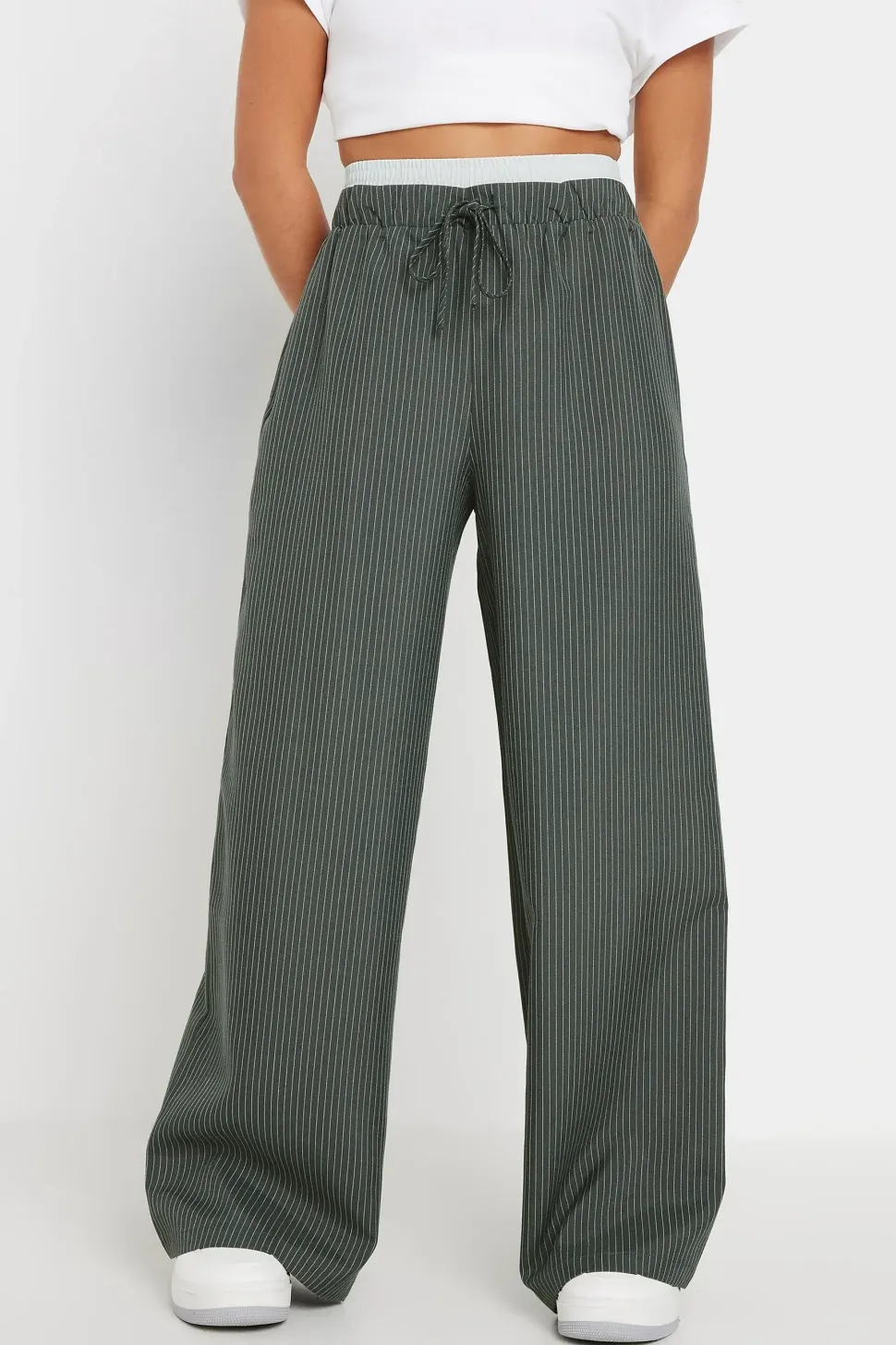 Petite Contrast Waist Trousers