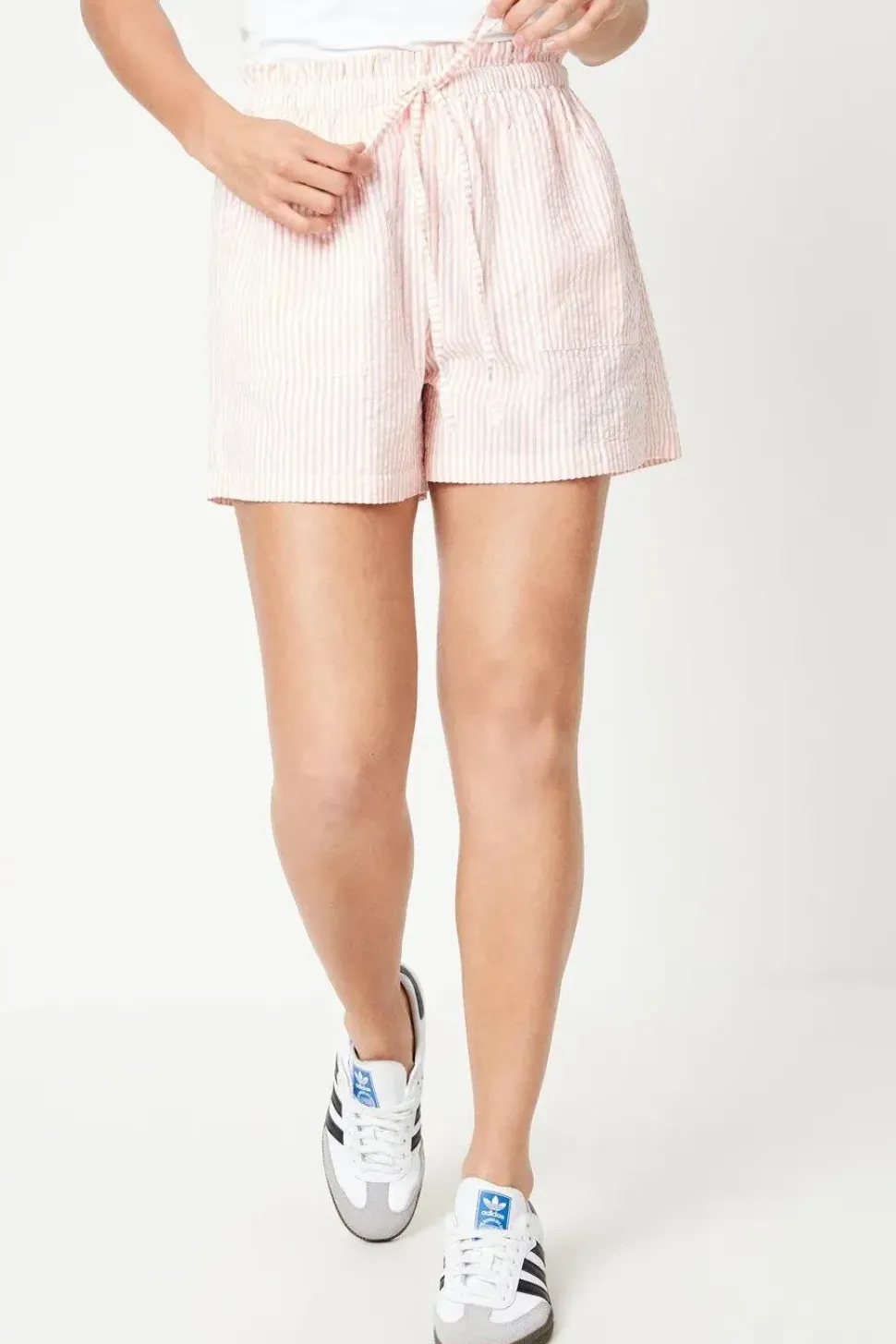 Petite Cotton Poplin Stripe Shorts