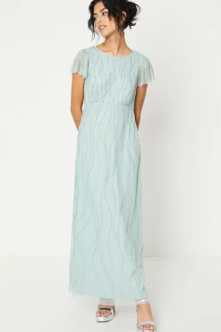 Petite Cowl Back Sequin Maxi Dress