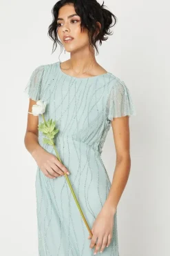 Petite Cowl Back Sequin Maxi Dress