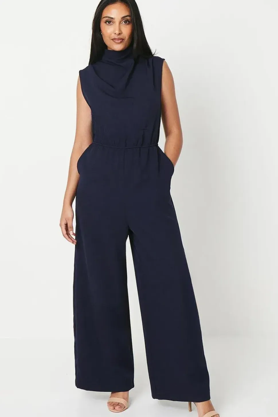 Petite Cowl Neck Occasion Jumpsuit