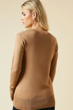 Petite Crew Neck Button Cuff Jumper