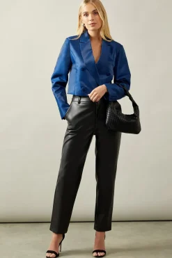 Petite Crop Double Breasted Blazer