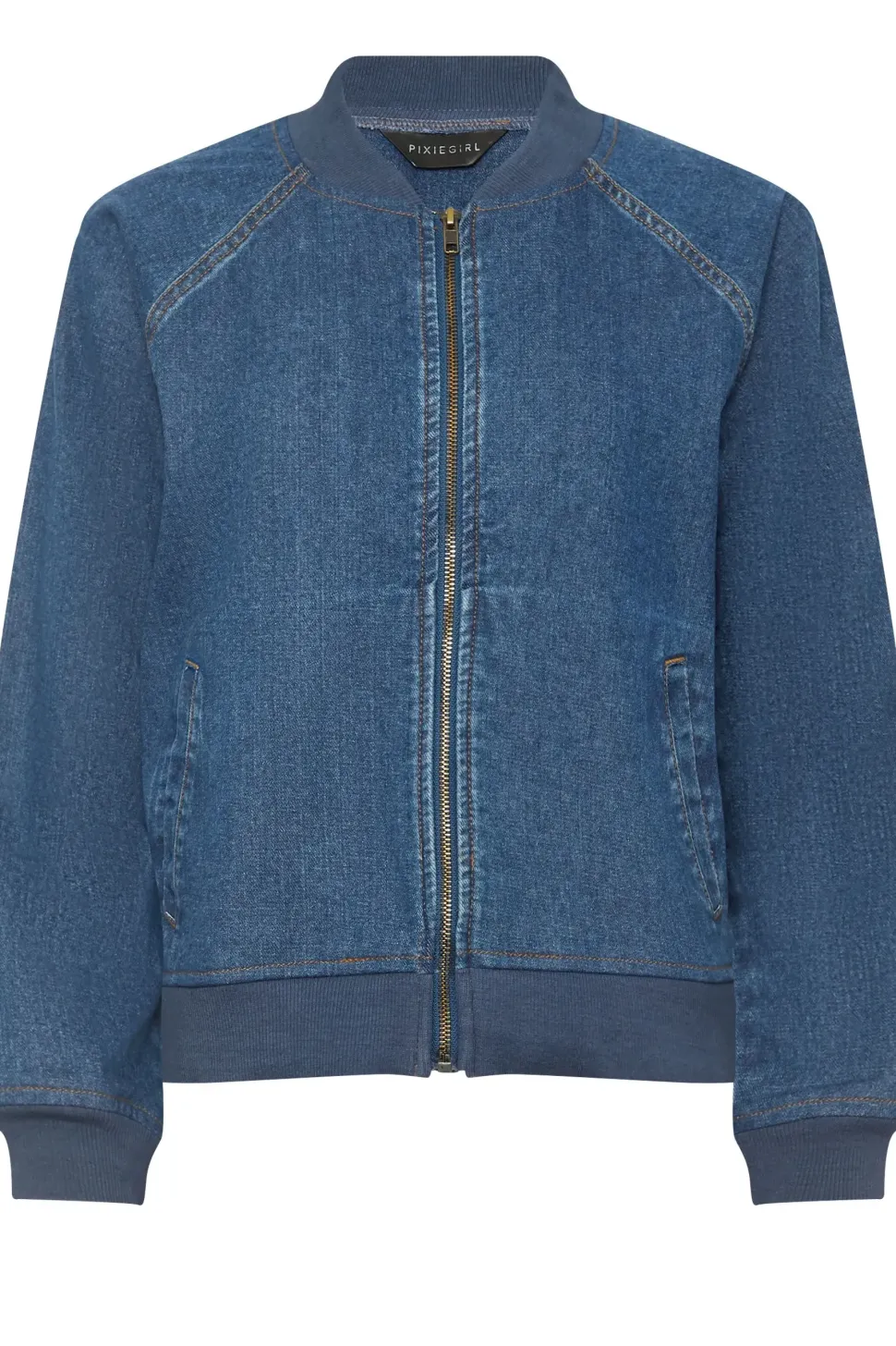 Petite Denim Bomber Jacket