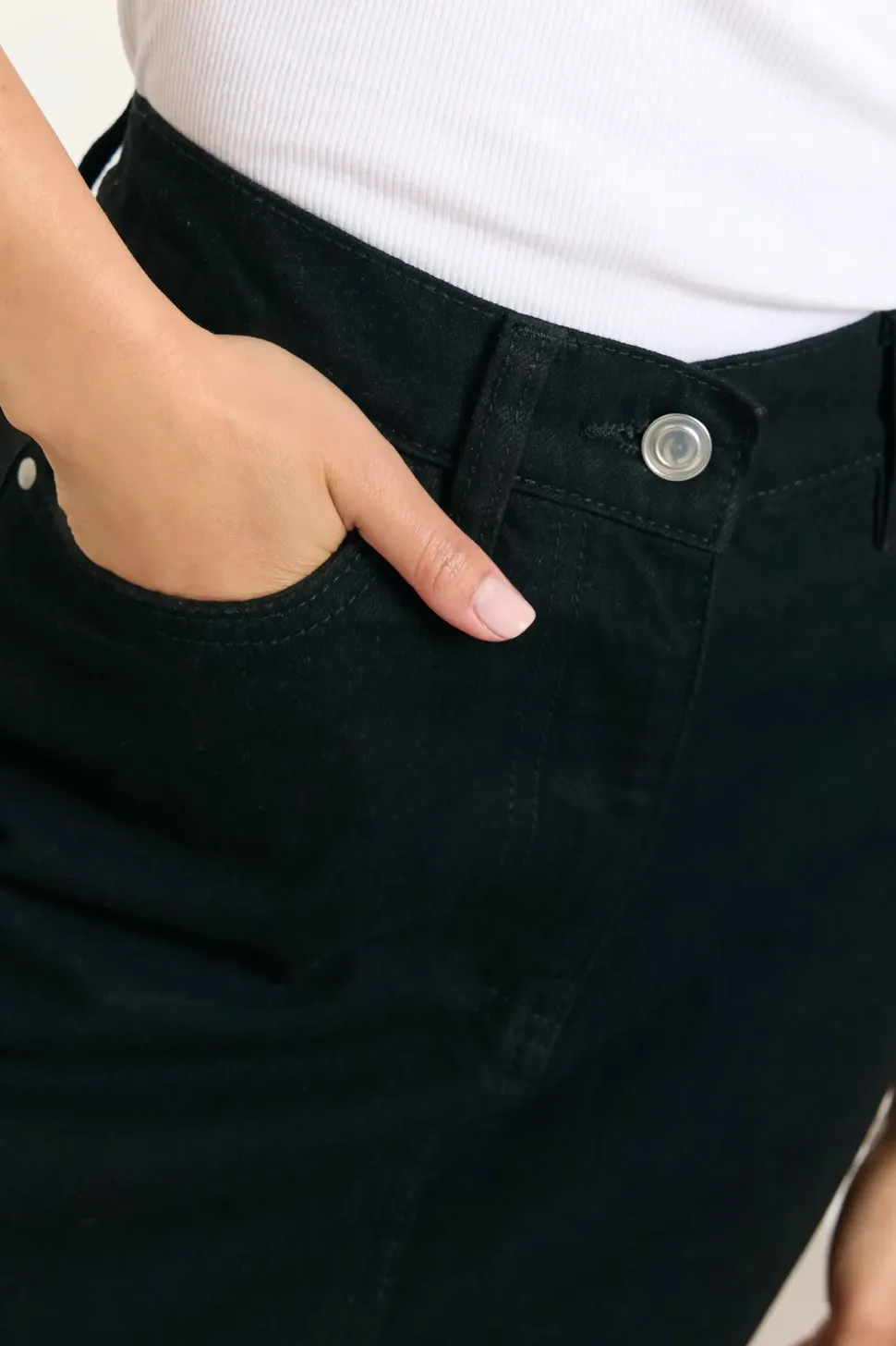 Petite Denim Maxi Skirt