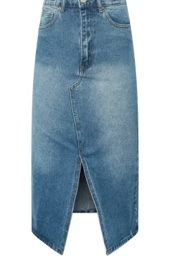 Petite Denim Midi Skirt