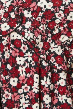 Petite Ditsy Floral Ruffle Front Midi Dress