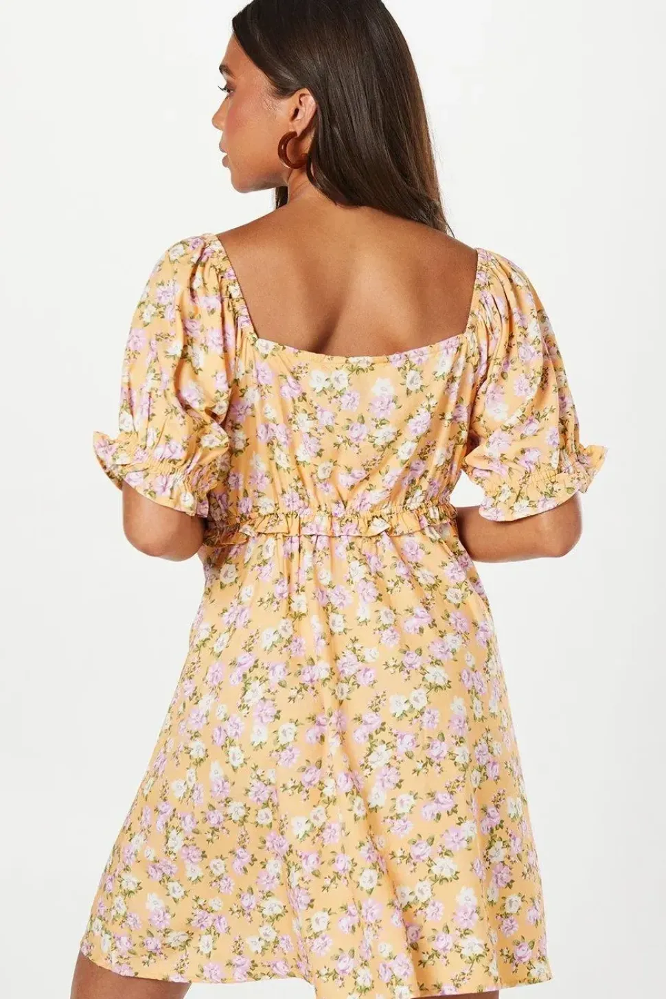 Petite Ditsy Puff Sleeve Mini Dress