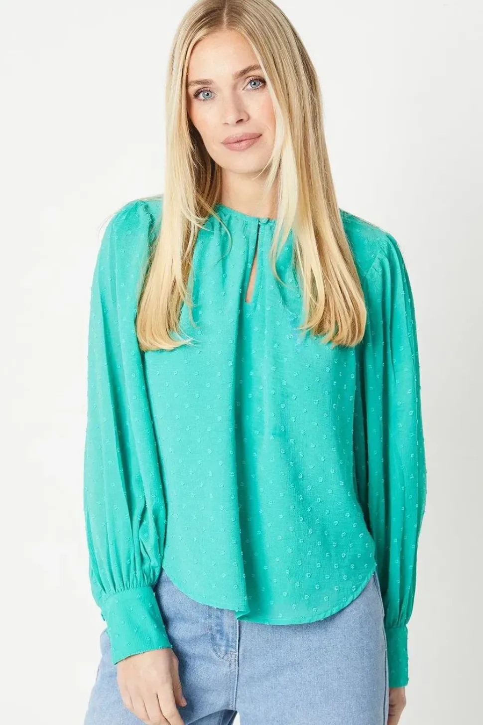 Petite Dobby Chiffon Boho Blouse