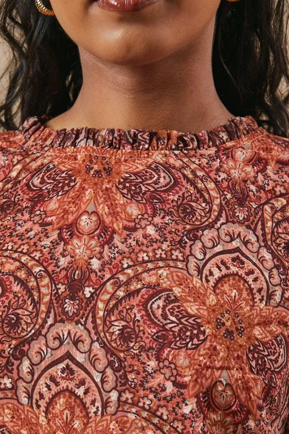 Petite Dobby Chiffon Ruffle Detail Mini Dress