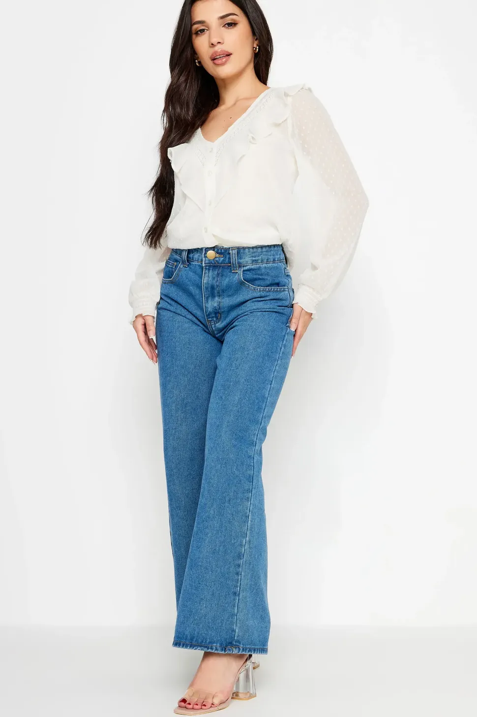 Petite Dobby Crochet Blouse