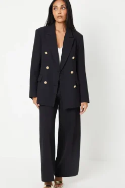 Petite Double Breasted Military Blazer
