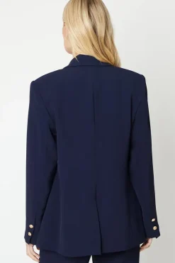 Petite Double Breasted Military Blazer