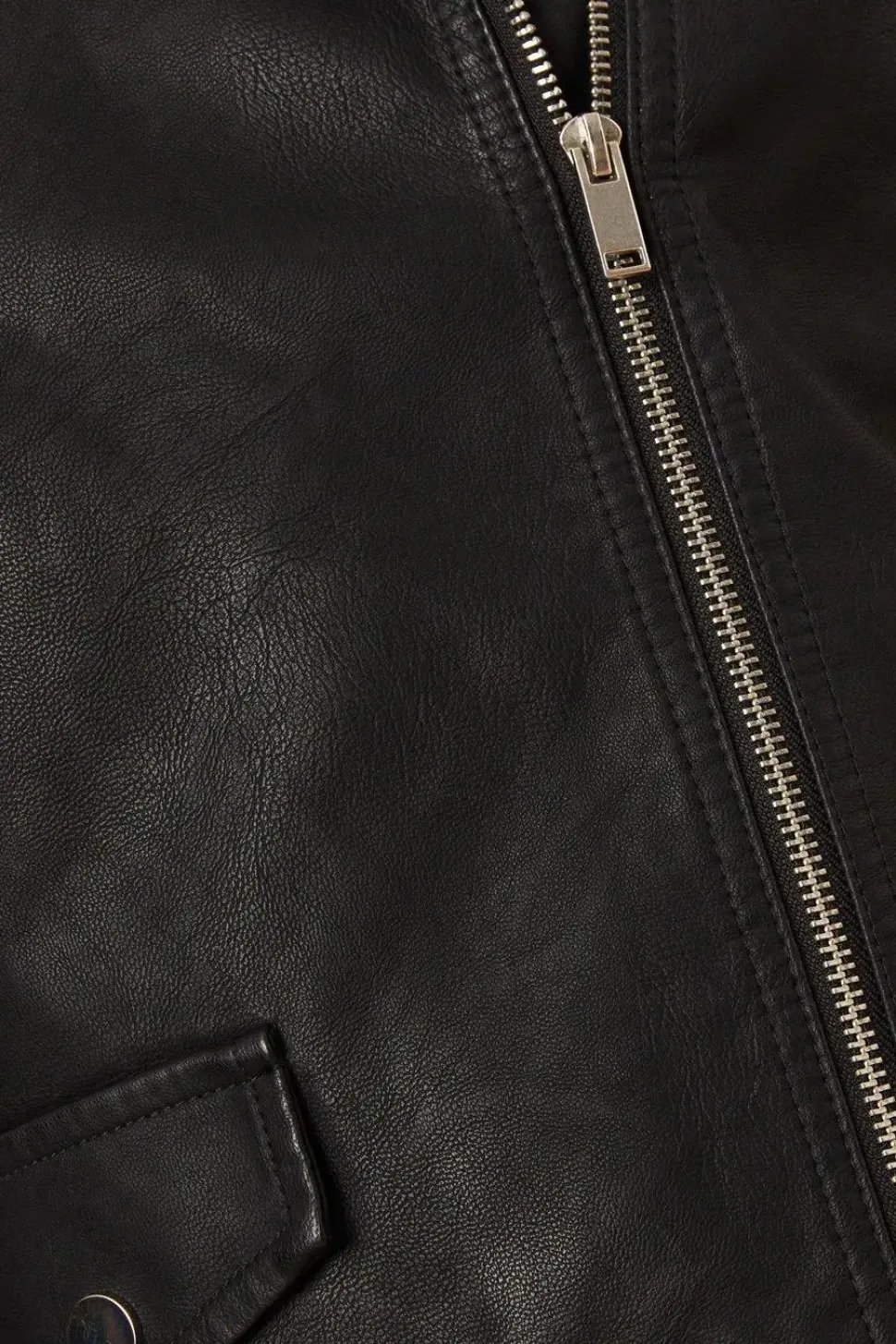 Petite Faux Leather Biker Jacket