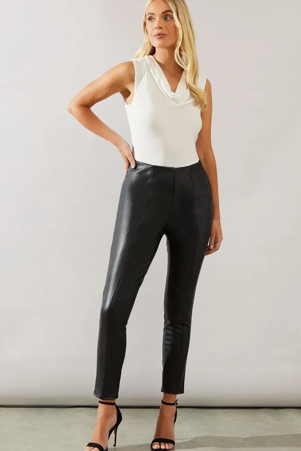 Petite Faux Leather Leggings