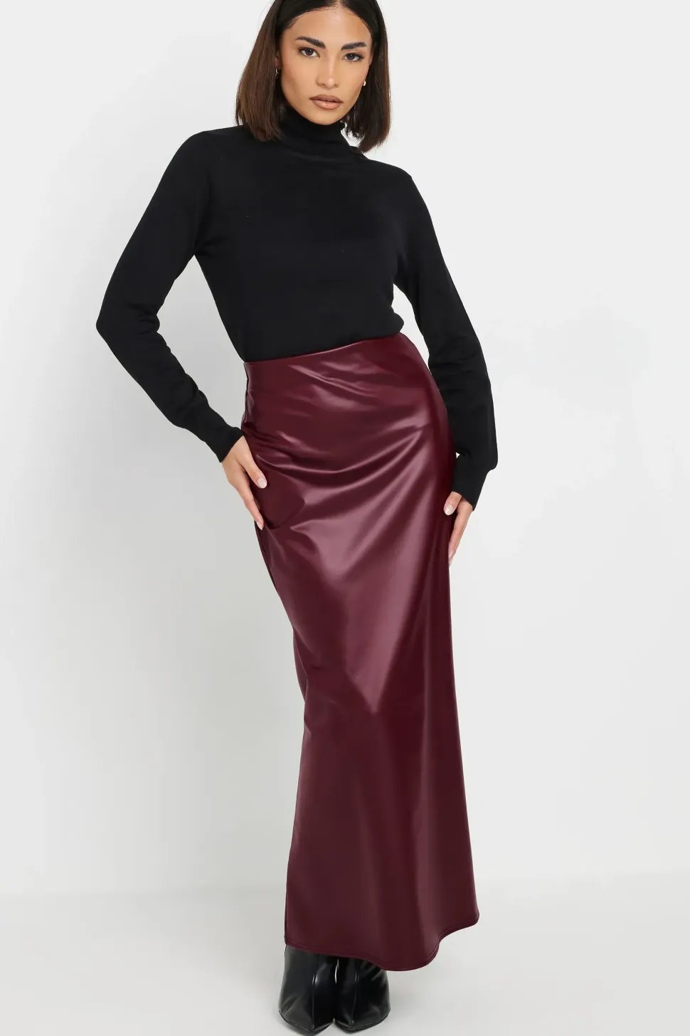 Petite Faux Leather Skirt