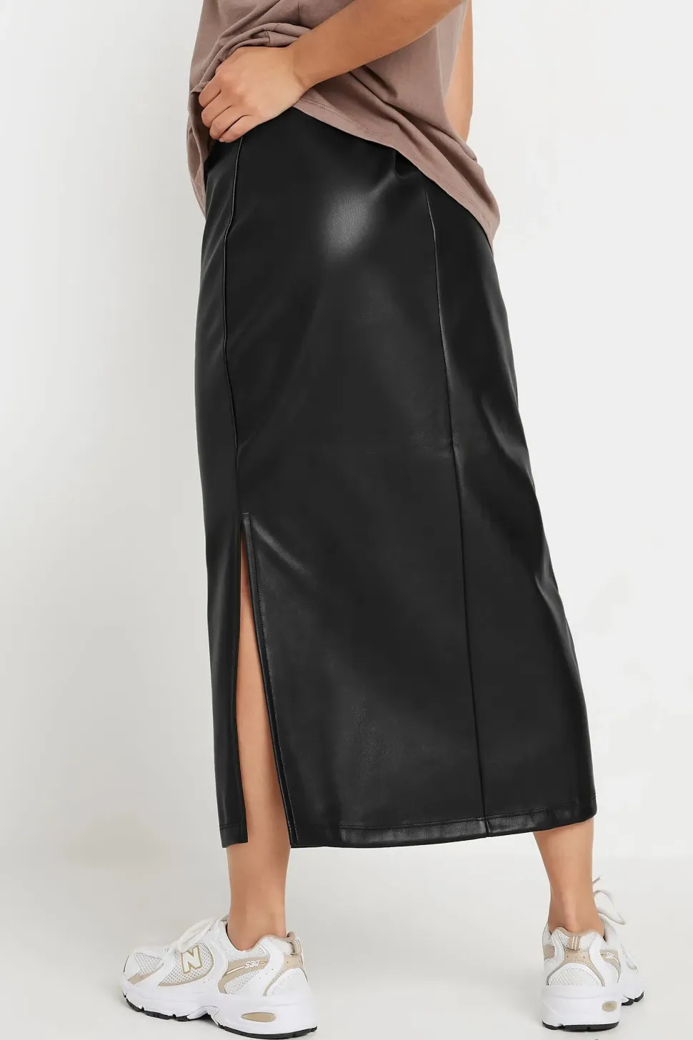 Petite Faux Leather Skirt