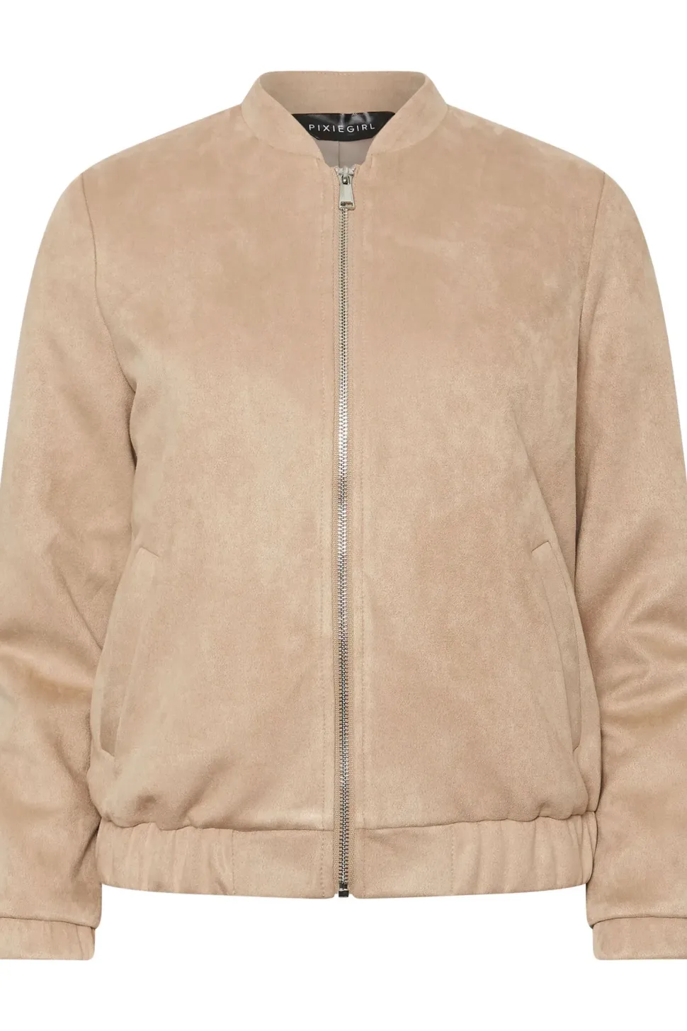 Petite Faux Suede Bomber Jacket