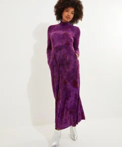 Petite Flocked Print Maxi Dress