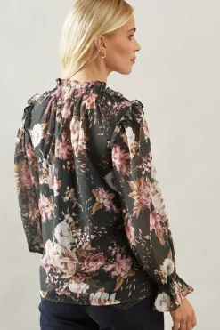 Petite Floral Button Through Blouse