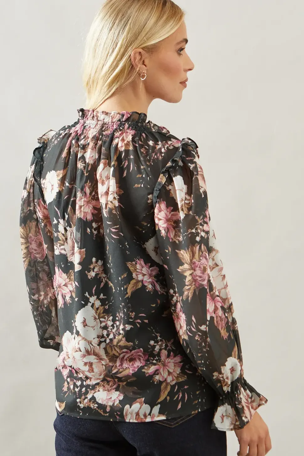 Petite Floral Button Through Blouse