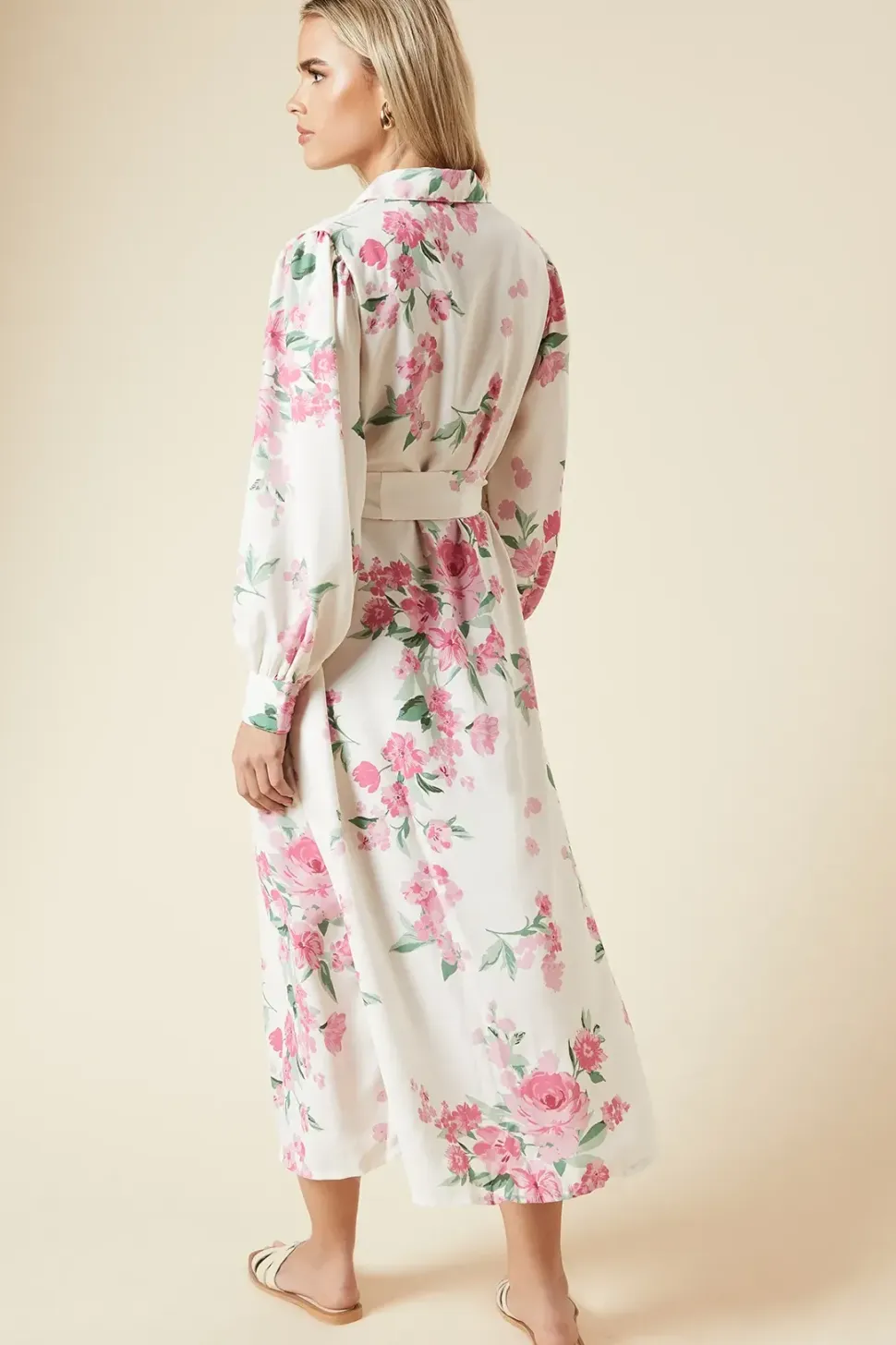 Petite Floral Button Through Midi Shirt Dress