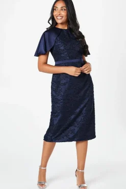 Petite Floral Cap Sleeve Pencil Dress
