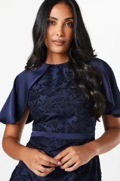 Petite Floral Cap Sleeve Pencil Dress