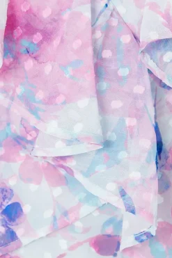 Petite Floral Dobby Ruffle Midi Dress