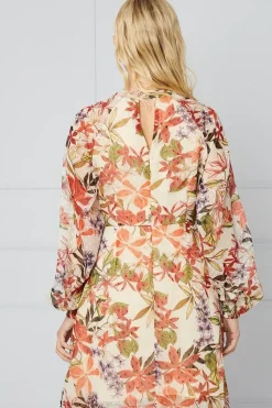 Petite Floral Dobby Split Front Shift Dress