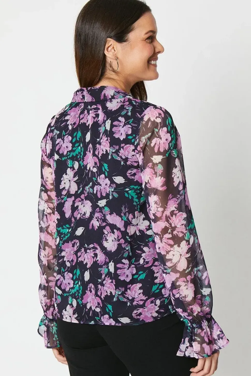 Petite Floral Frill Front Blouse