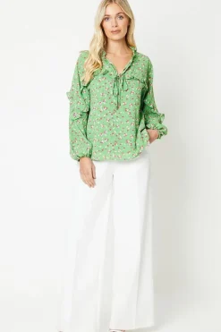 Petite Floral Frill Yoke Blouse