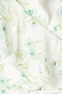 Petite Floral Jacquard Satin Ruffle Maxi Dress
