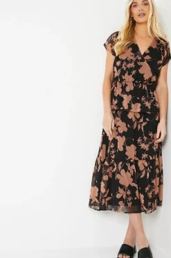 Petite Floral Mock Wrap Top