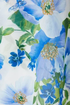 Petite Floral Overlay Pencil Dress