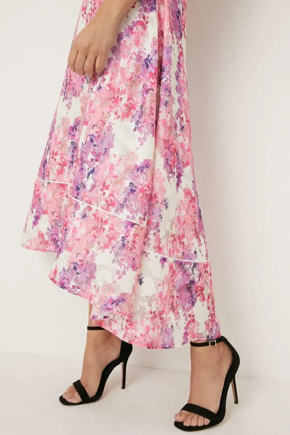 Petite Floral Printed Jacquard Midi Dress