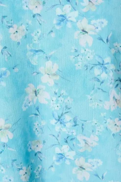 Petite Floral Print Flutter Sleeve Tie Back Shift Dress