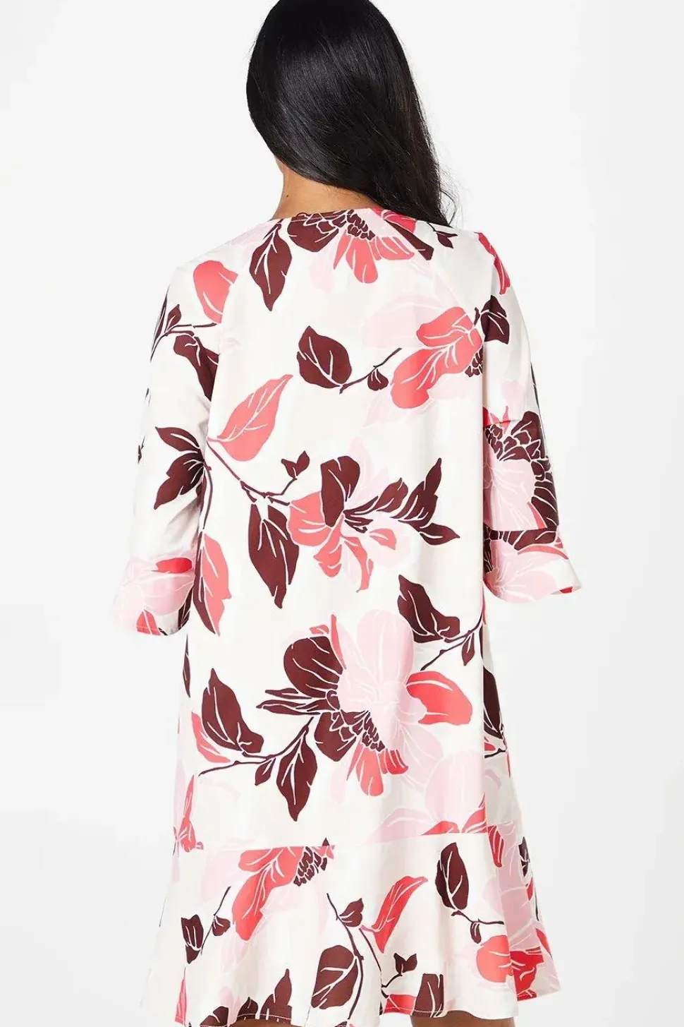 Petite Floral Print Ruffle Hem Shift Dress