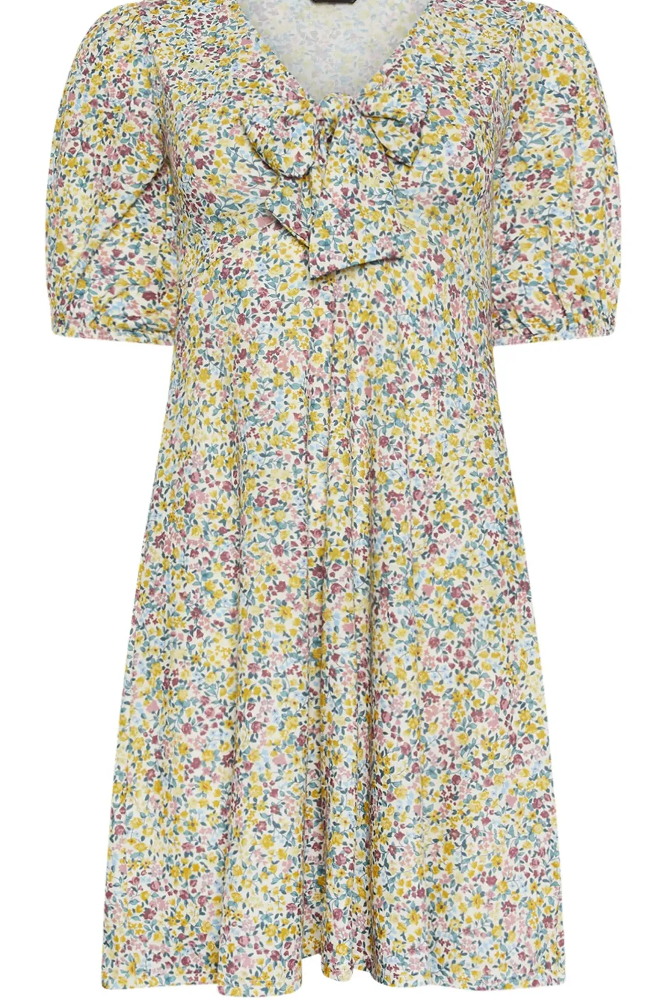 Petite Floral Print Tie Front Mini Dress
