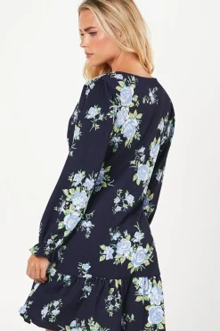 Petite Floral Ruffle Hem Mini Dress