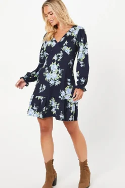 Petite Floral Ruffle Hem Mini Dress