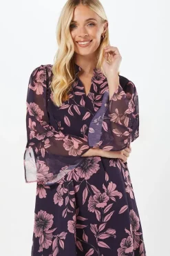 Petite Floral V-neck Shift Dress