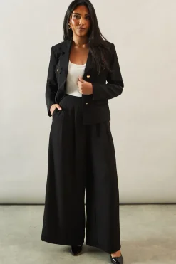 Petite Fluid Wide Leg Trouser