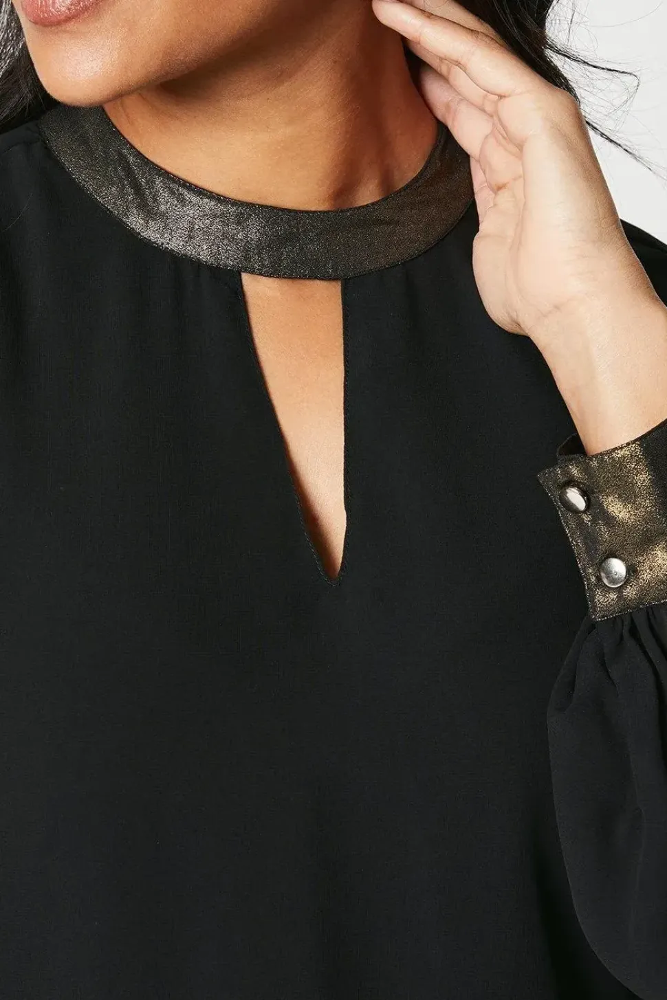 Petite Foil Neck Shift Dress