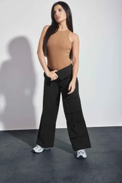 Petite Fold Over Waist Cargo Trousers