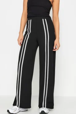 Petite Front Stripe Wide Leg Trousers