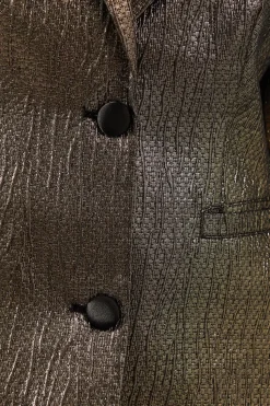 Petite Gold Jacquard Blazer