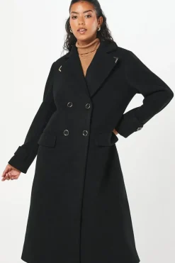 Petite Gold Trim Maxi Coat