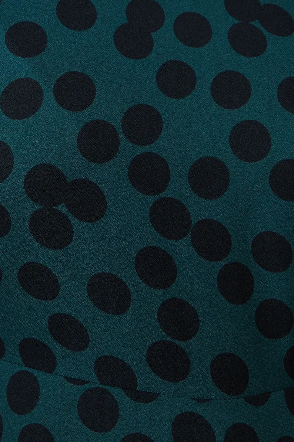 Petite Green Spot Hanky Hem Shirred Cuff Midi Dress
